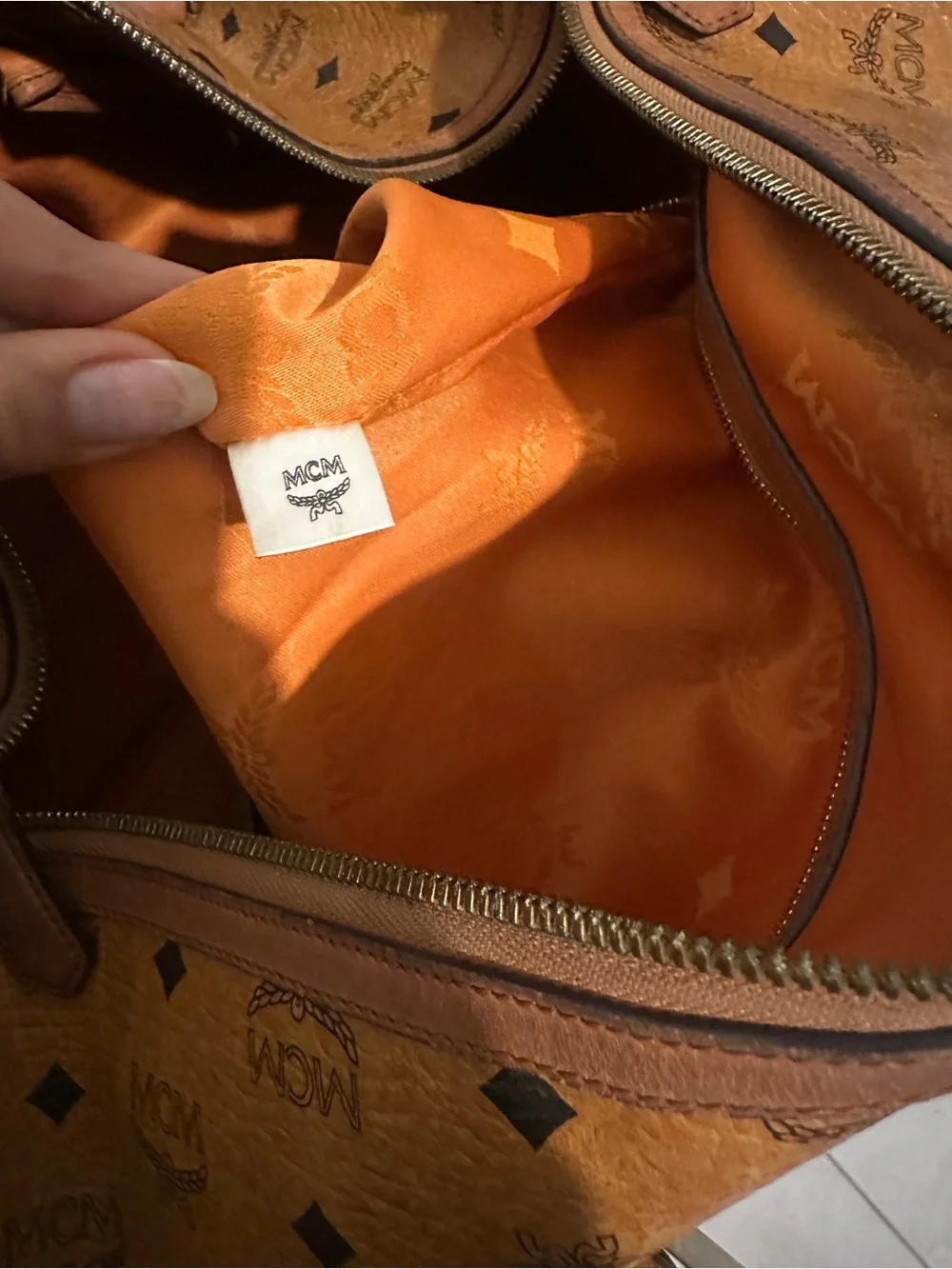 Vintage MCM Cognac Visetos Leather Weekender Bag